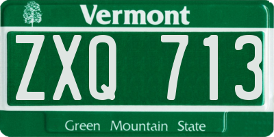 VT license plate ZXQ713