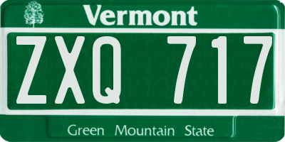 VT license plate ZXQ717