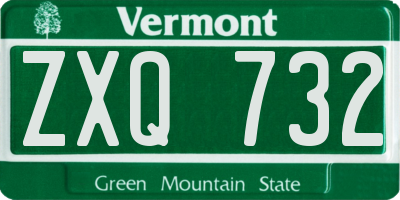 VT license plate ZXQ732