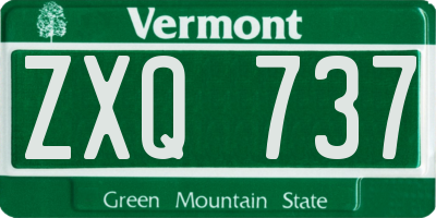 VT license plate ZXQ737