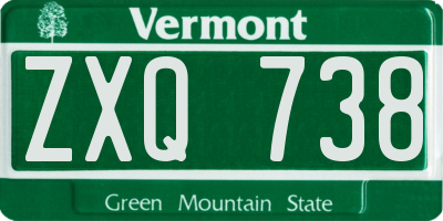 VT license plate ZXQ738