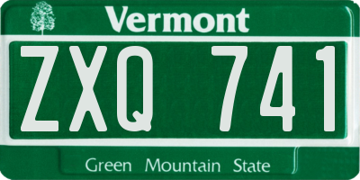 VT license plate ZXQ741
