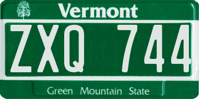 VT license plate ZXQ744