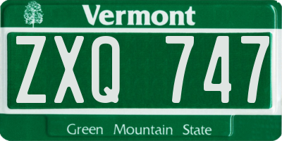 VT license plate ZXQ747