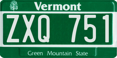 VT license plate ZXQ751
