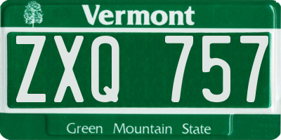 VT license plate ZXQ757