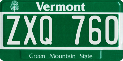 VT license plate ZXQ760