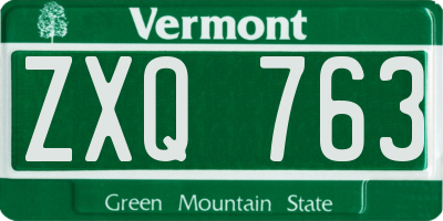 VT license plate ZXQ763