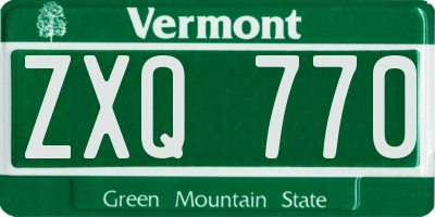 VT license plate ZXQ770