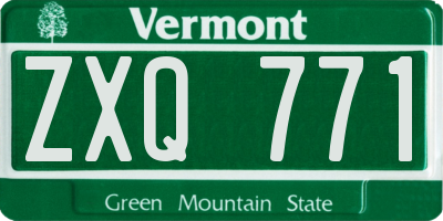 VT license plate ZXQ771