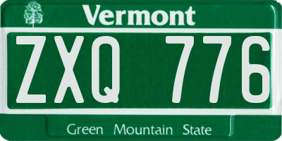 VT license plate ZXQ776