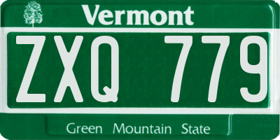 VT license plate ZXQ779
