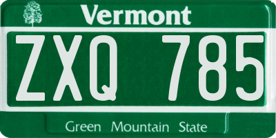 VT license plate ZXQ785