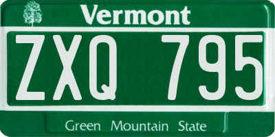 VT license plate ZXQ795