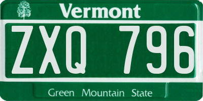 VT license plate ZXQ796