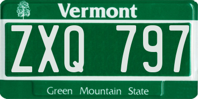 VT license plate ZXQ797
