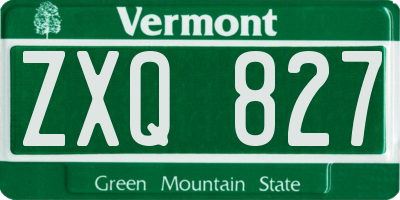 VT license plate ZXQ827