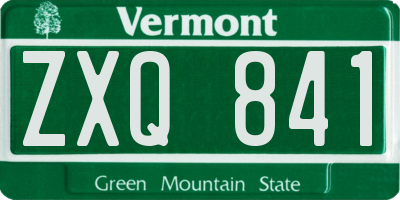 VT license plate ZXQ841