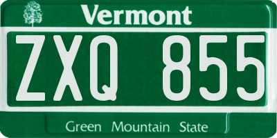 VT license plate ZXQ855