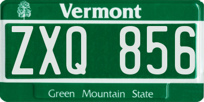 VT license plate ZXQ856