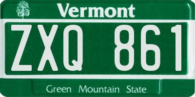 VT license plate ZXQ861