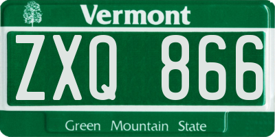 VT license plate ZXQ866
