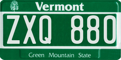 VT license plate ZXQ880