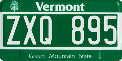 VT license plate ZXQ895