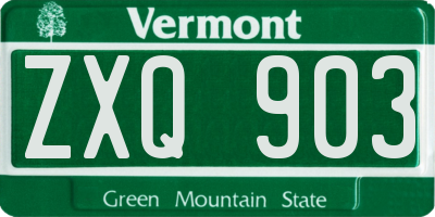 VT license plate ZXQ903