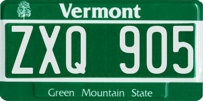 VT license plate ZXQ905