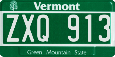 VT license plate ZXQ913