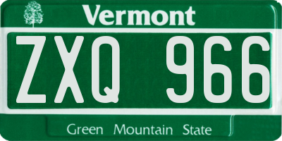 VT license plate ZXQ966