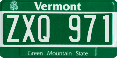 VT license plate ZXQ971