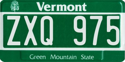 VT license plate ZXQ975