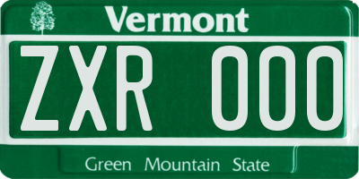 VT license plate ZXR000