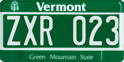 VT license plate ZXR023