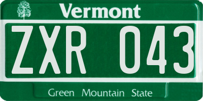 VT license plate ZXR043