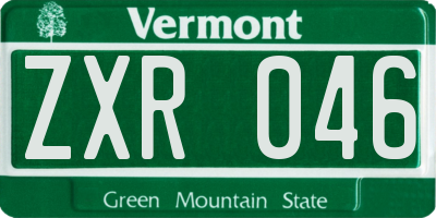VT license plate ZXR046