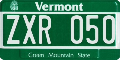 VT license plate ZXR050