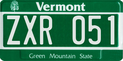 VT license plate ZXR051
