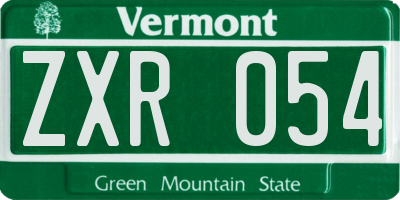 VT license plate ZXR054
