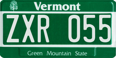 VT license plate ZXR055