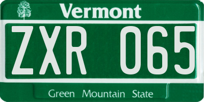 VT license plate ZXR065