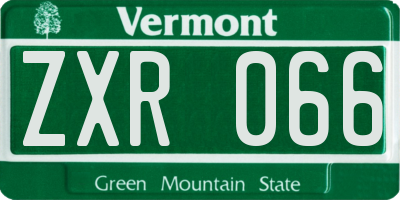 VT license plate ZXR066