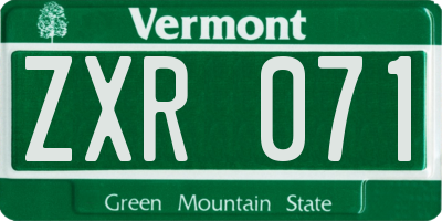 VT license plate ZXR071