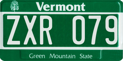 VT license plate ZXR079