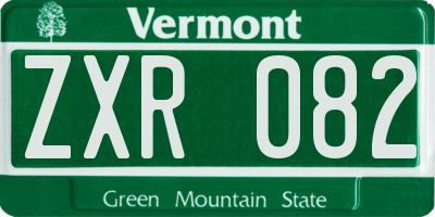 VT license plate ZXR082
