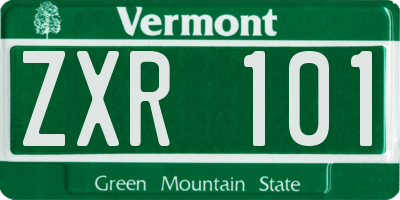 VT license plate ZXR101