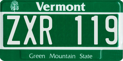 VT license plate ZXR119