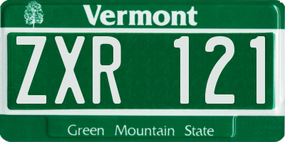 VT license plate ZXR121